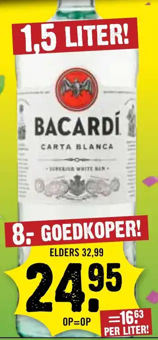 Dirck 3 Bacardí Carta Blanca aanbieding