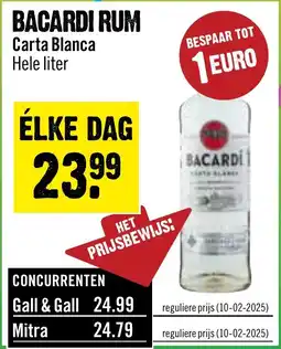 Dirck 3 Bacardi Rum Carta Blanca aanbieding