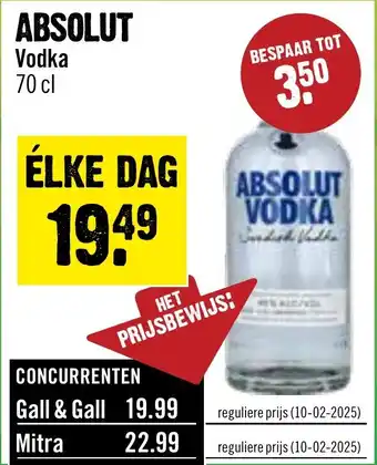 Dirck 3 Absolut Vodka aanbieding