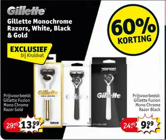 Kruidvat Gillette Monochrome Razors, White, Black & Gold aanbieding