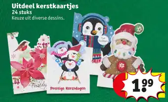 Kruidvat Uitdeel kerstkaartjes 24 stuks aanbieding