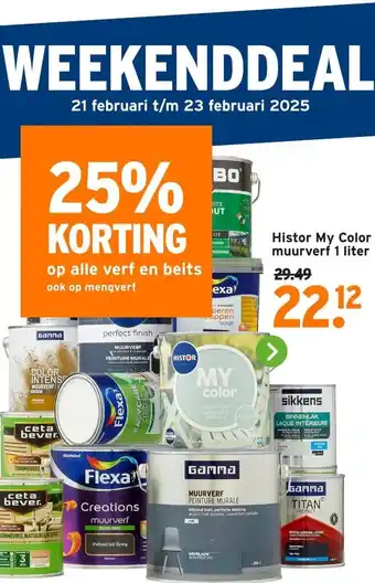 GAMMA Histor My Color muurverf 1 liter aanbieding