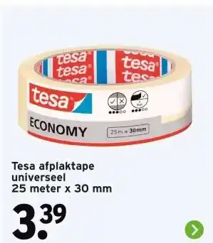 GAMMA Tesa afplaktape universeel 25 meter x 30 mm aanbieding