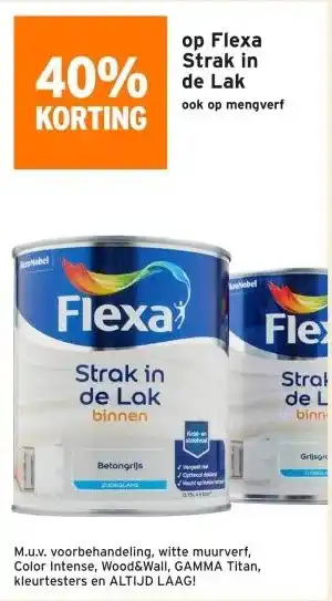 GAMMA 40% KORTING op Flexa Strak in de Lak ook op mengverf aanbieding