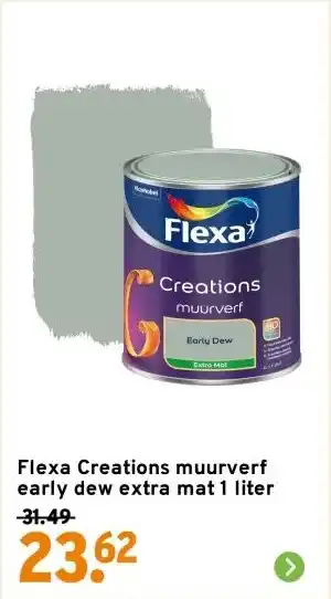 GAMMA Flexa Creations muurverf early dew extra mat 1 liter aanbieding