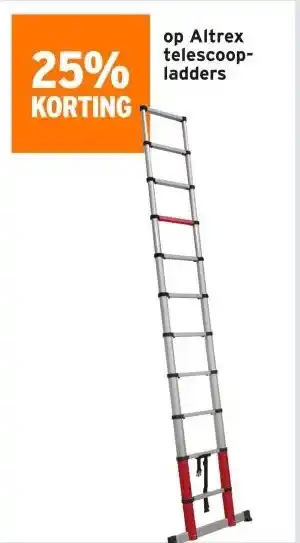 GAMMA 25% KORTING op Altrex telescoop- ladders aanbieding