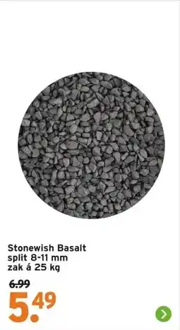 GAMMA Stonewish Basalt split 8-11 mm zak á 25 kg aanbieding