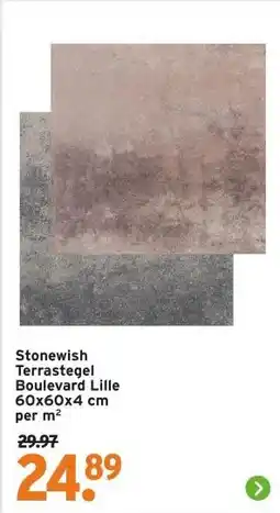 GAMMA Stonewish Terrastegel Boulevard Lille 60x60x4 cm aanbieding