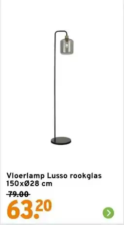 GAMMA Vloerlamp Lusso rookglas 150xØ28 cm aanbieding