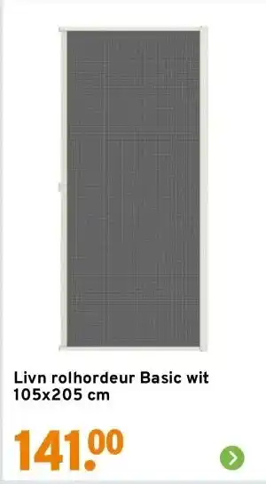 GAMMA Livn rolhordeur Basic wit 105x205 cm aanbieding