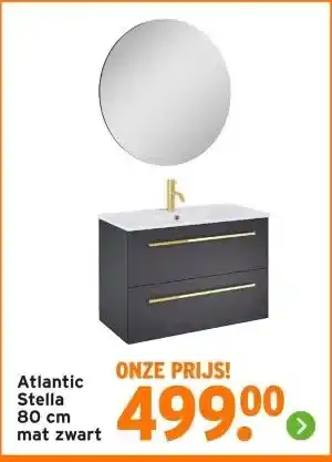 GAMMA Atlantic Stella 80 cm mat zwart aanbieding