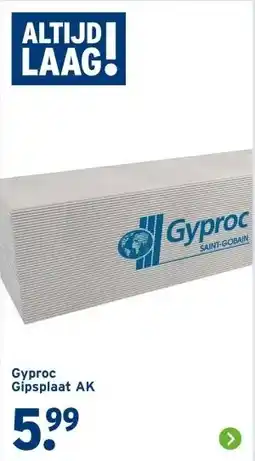 GAMMA Gyproc Gipsplaat AK aanbieding