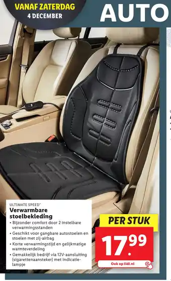 Lidl ULTIMATE SPEED Verwarmbare stoelbekleding aanbieding