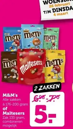 Coop M&M's of Maltesers aanbieding