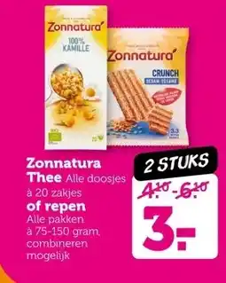 Coop Zonnatura Thee of repen aanbieding