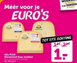 Coop Alle PLUS Klaverland Kaas stukken aanbieding