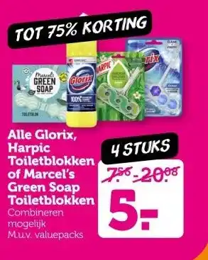 Coop Alle Glorix, Harpic Toiletblokken of Marcel's  Green Soap Toiletblokken aanbieding