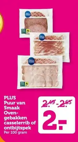 Coop PLUS Puur van Smaak Oven- gebakken casselerrib of ontbijtspek aanbieding