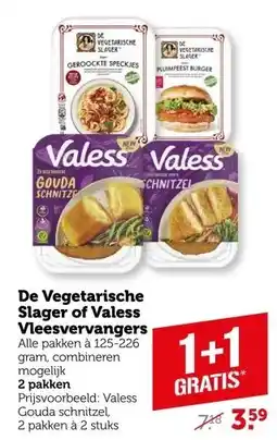 Coop De Vegetarische Slager of Valess Vleesvervangers aanbieding