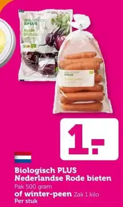 Coop Biologisch PLUS Nederlandse Rode bieten of winter-peen aanbieding