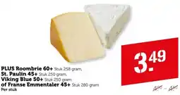 Coop PLUS Roombrie 60+, St. Paulin 45+, Viking Blue 50+ of Franse Emmentaler 45+ aanbieding