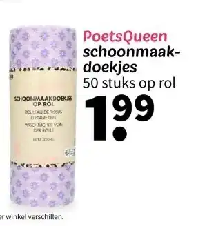 Wibra PoetsQueen schoonmaak- doekjes aanbieding