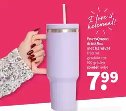 Wibra PoetsQueen drinkfles met handvat aanbieding