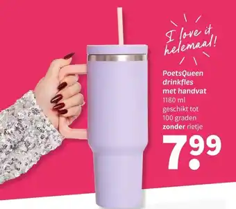 Wibra PoetsQueen drinkfles met handvat aanbieding