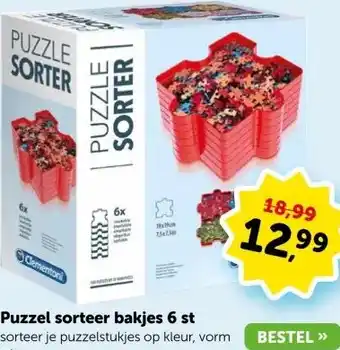 Boekenvoordeel Puzzel sorteer bakjes 6 st aanbieding