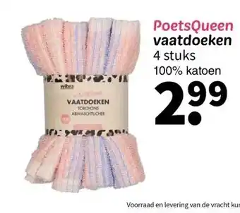 Wibra PoetsQueen vaatdoeken 4 stuks aanbieding