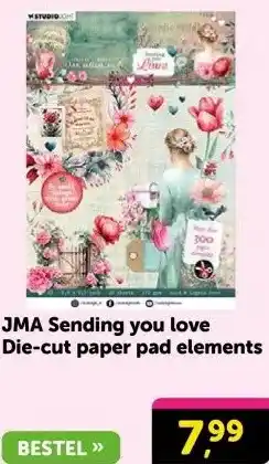 Boekenvoordeel JMA Sending you love Die-cut paper pad elements aanbieding