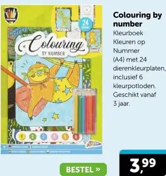 Boekenvoordeel Colouring by number aanbieding