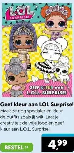 Boekenvoordeel Geef kleur aan LOL Surprise! aanbieding