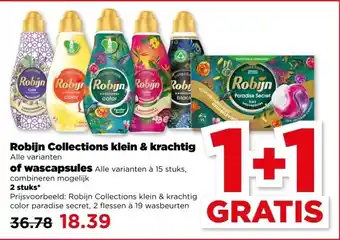 PLUS Robijn Collections klein & krachtig Alle varianten of wascapsules Alle varianten à 15 stuks, aanbieding