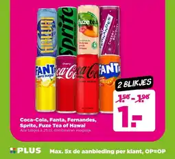 PLUS Coca-Cola, Fanta, Fernandes, Sprite, Fuze Tea of Hawai aanbieding