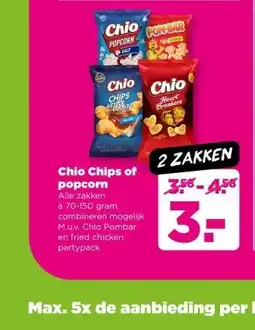 PLUS Chio Chips of popcorn aanbieding