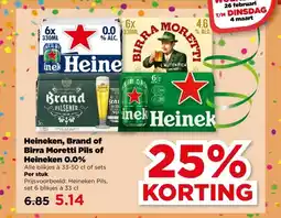 PLUS Heineken, Brand of Birra Moretti Pils of Heineken 0.0% aanbieding