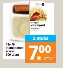 Albert Heijn Alle AH Stamppotten 2-vaks 500 gram aanbieding