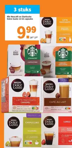 Albert Heijn Alle Nescafé en Starbucks Dolce Gusto 12-16 capsules aanbieding