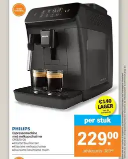 Albert Heijn PHILIPS Espressomachine met melkopschuimer EP0820/00 aanbieding