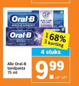 Albert Heijn Alle Oral-B tandpasta 75 ml aanbieding