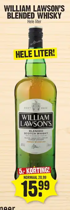 Super Dirck 3 WILLIAM LAWSON'S BLENDED WHISKY aanbieding