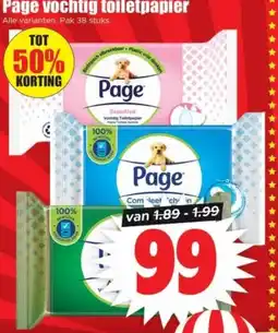 Dirk Page vochtig toiletpapier aanbieding