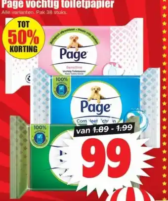 Dirk Page vochtig toiletpapier aanbieding