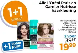 Trekpleister Alle L'Oréal Paris en Garnier Nutrisse haarkleuring aanbieding