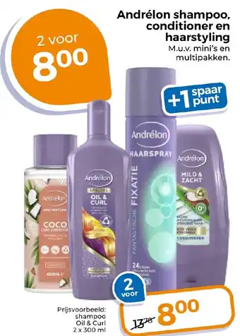 Trekpleister Andrélon shampoo, conditioner en haarstyling aanbieding