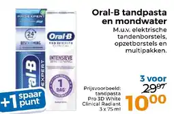 Trekpleister Oral-B tandpasta en mondwater aanbieding