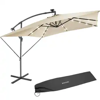 Praxis Tectake - Parasol Sunna LED-zonneenergie met zwengel 2,5 x 2,5 m - color_beige aanbieding