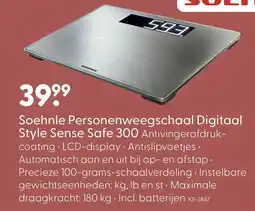 Marskramer Soehnle Personenweegschaal Digitaal Style Sense Safe 300 Antivingerafdruk- aanbieding