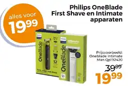 Trekpleister Philips OneBlade First Shave en Intimate apparaten aanbieding